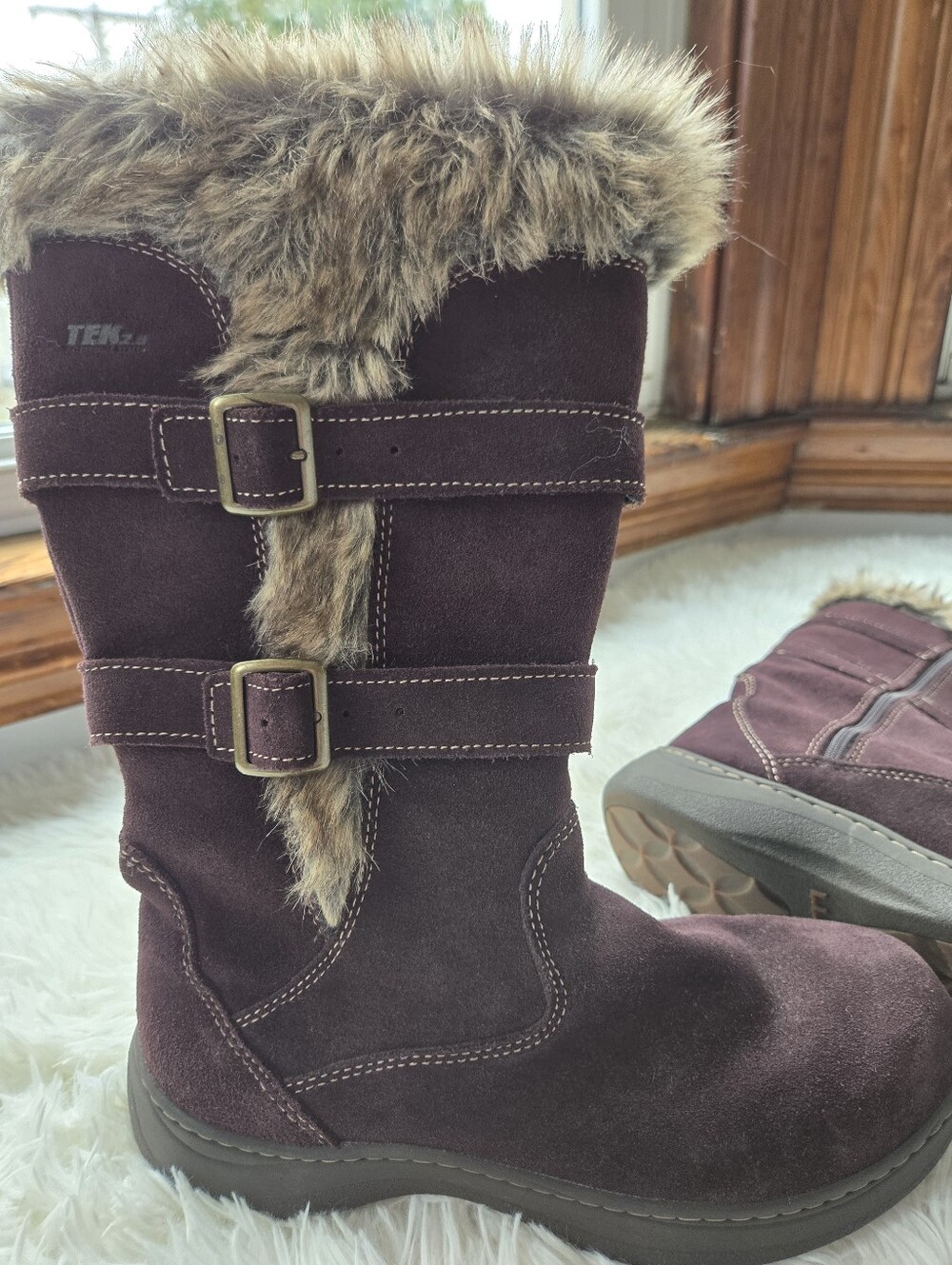 L.L.Bean Faux Fur-Lined Waterproof Suede Snowboot